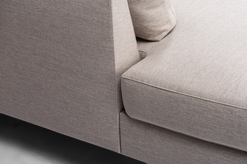 Luna - Hoekbank Beige Links Extra - Zwart Poten