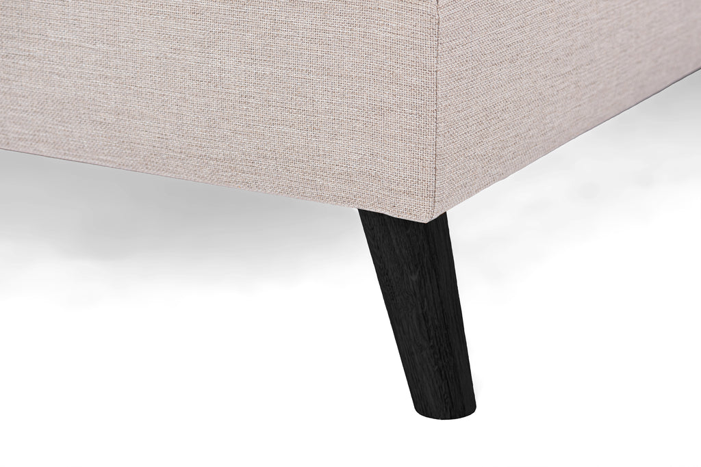 Luna - Hoekbank Beige Links Extra - Zwart Poten