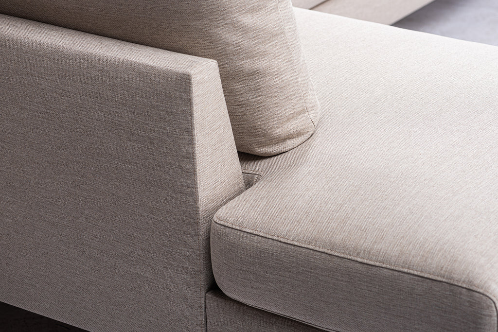Luna - Hoekbank Beige Links - Zwart Poten