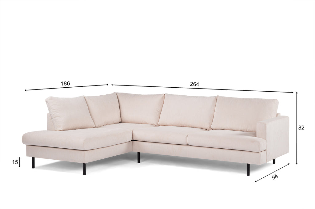Willow - Hoekbank Beige - Rechts
