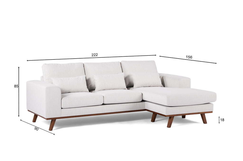 3 seater sofa CL L+R, fabric Melva 02, M460 beige