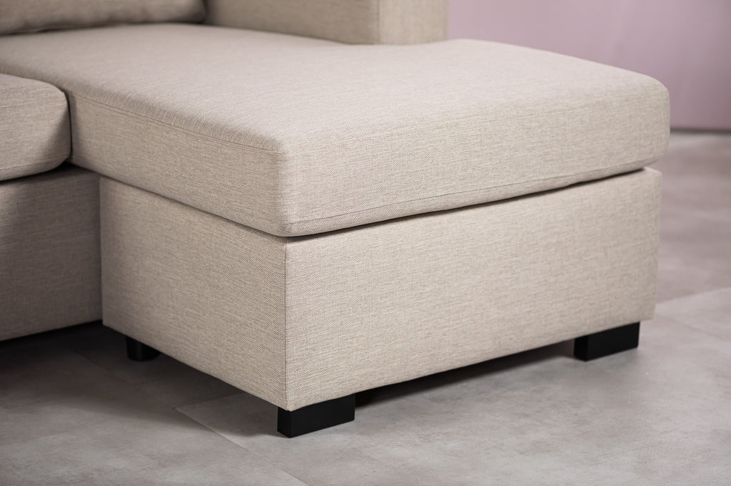 Milan - XL U-BANK Beige Links en Rechts