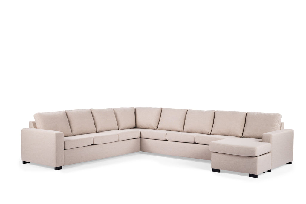 Milan - XL U-BANK Beige Links en Rechts