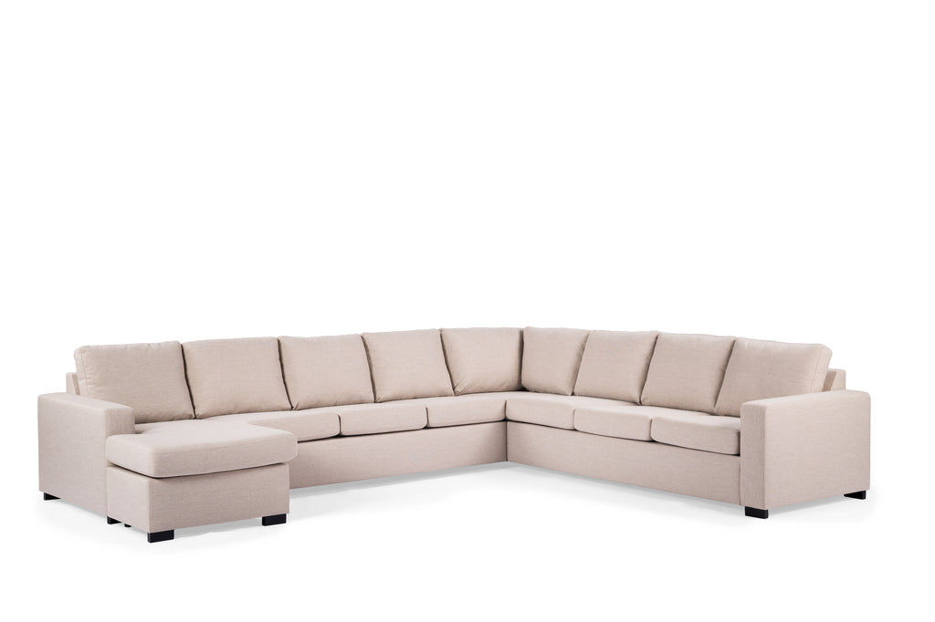 Milan - XL U-BANK Beige Links en Rechts