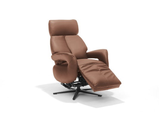 Opsta fauteuil Livorno leder rood/cognaque