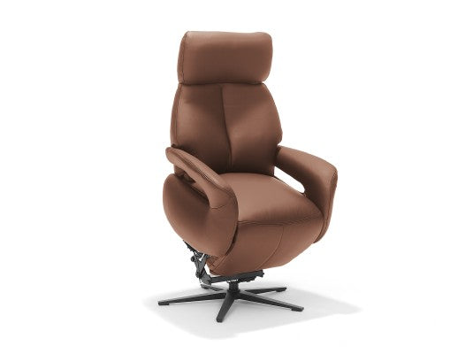 Opsta fauteuil Livorno leder rood/cognaque