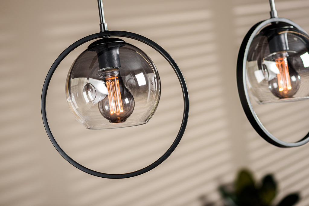 Hanglamp, 3-lichts, H340 smoke glas