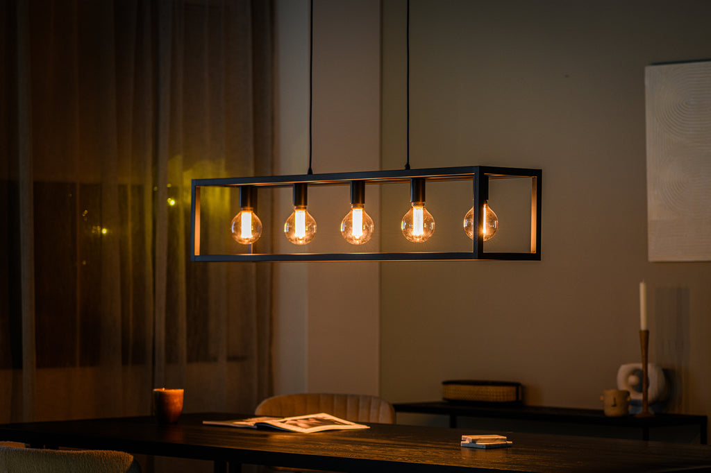 Hanglamp, 5-lichts, H340 zwart