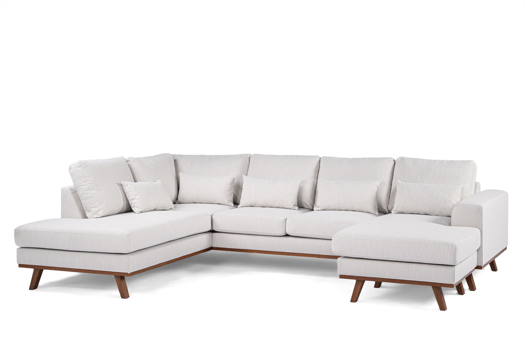 3 seater corner left CL, fabric Melva 02, M460 beige
