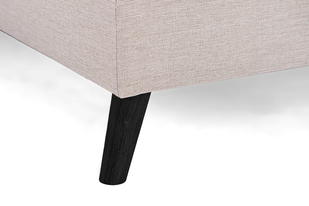 Luna - Hoekbank Beige Rechts(Extra) - Zwart poten