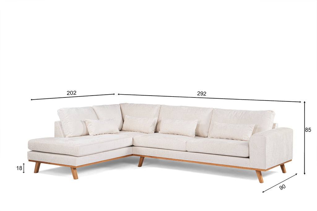 Riviera - Hoekbank Champagne  Rechts