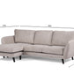 3 seater sofa CL left, fabric Orinoco 23, K460 beige, black leg