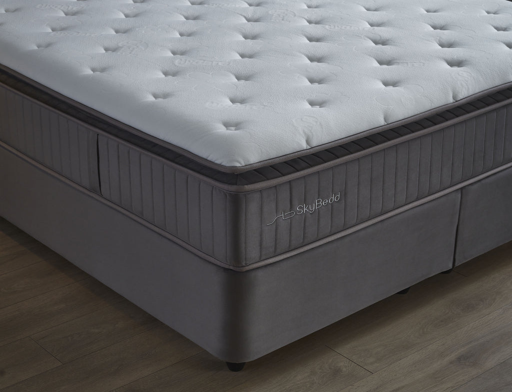 Boxspring Skybedd Birdybedd 140x200 Antraciet - Opbergruimte - Met Luxe Matrass