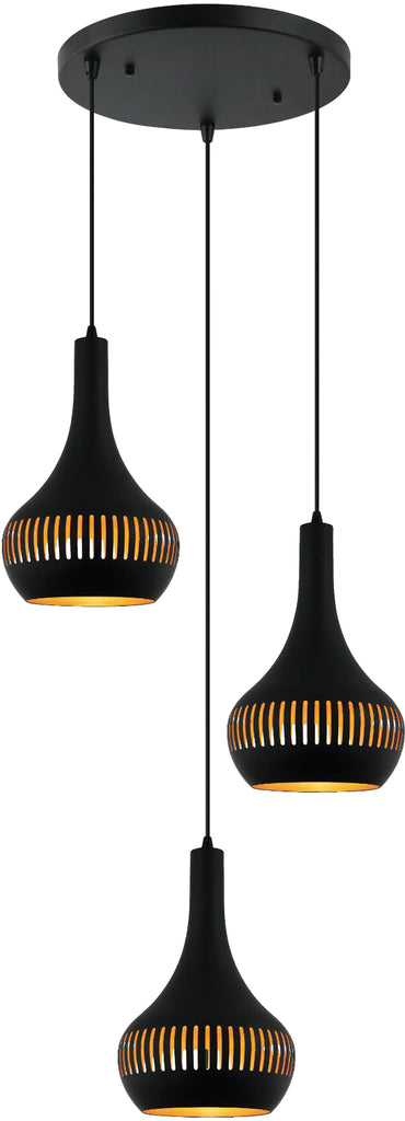 Hanglamp, 3-lichts, H340 zwart