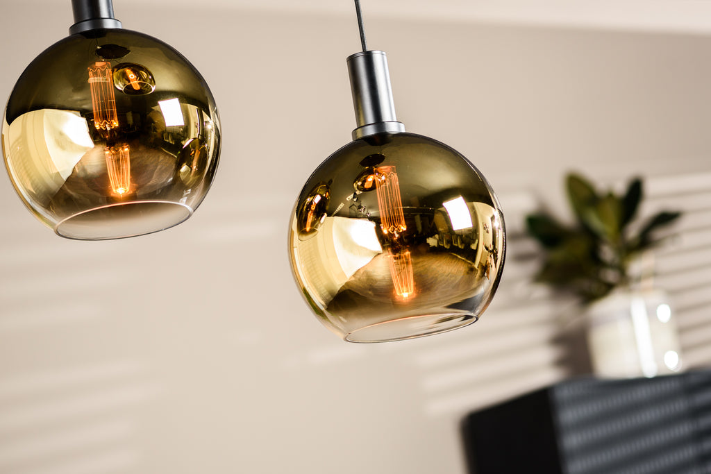 Hanglamp, 3-lichts, H850 goud