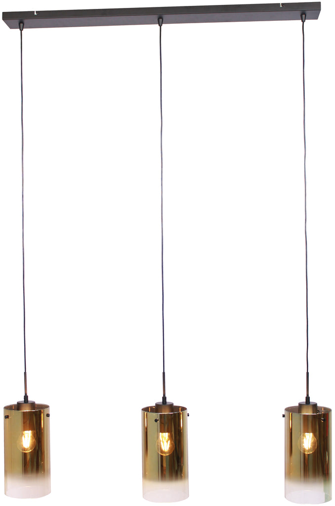 Hanglamp, 3-lichts, H850 goud