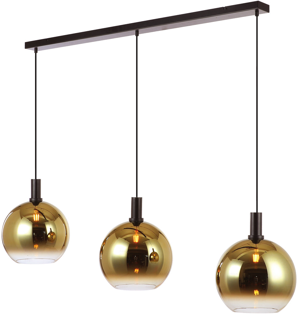 Hanglamp, 3-lichts, H850 goud