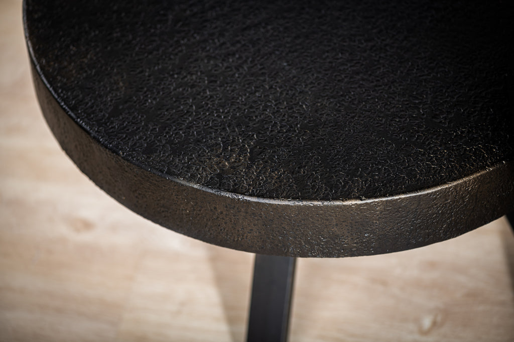 Salontafel rond 74 cm, Lava, B341 vintage zwart