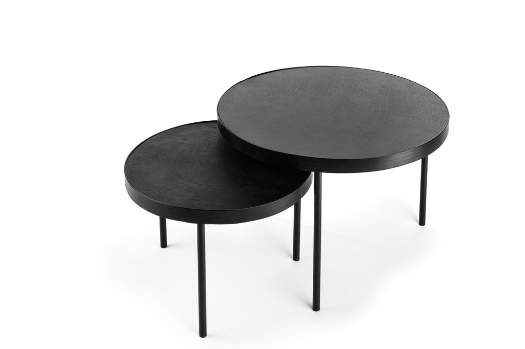 Salontafel rond, set van 2, B340 zwart